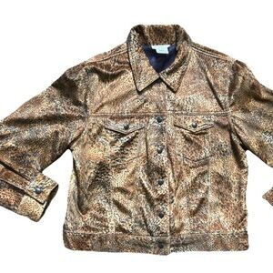 Jones New York Sport size 14 Leopard Print Denim Jacket